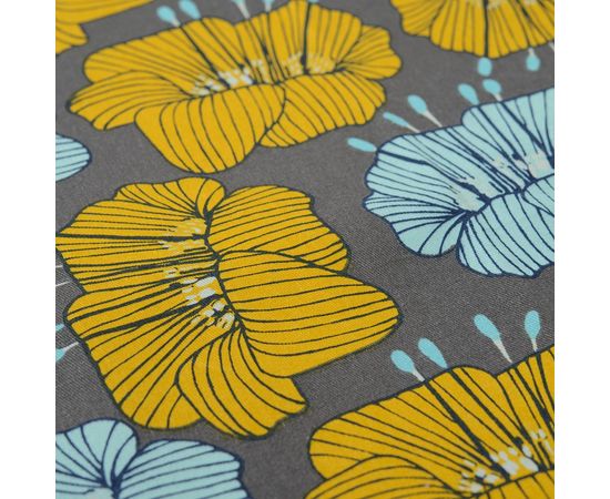 Скатерть из хлопка серого цвета с принтом Цветы из коллекции Prairie, 170х250 см, Tkano, фото , изображение 2