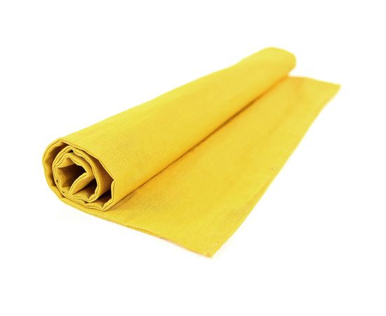 Салфетка под приборы из умягченного льна с декоративной обработкой горчичный Essential, 35х45 см, Tkano, фото , изображение 4