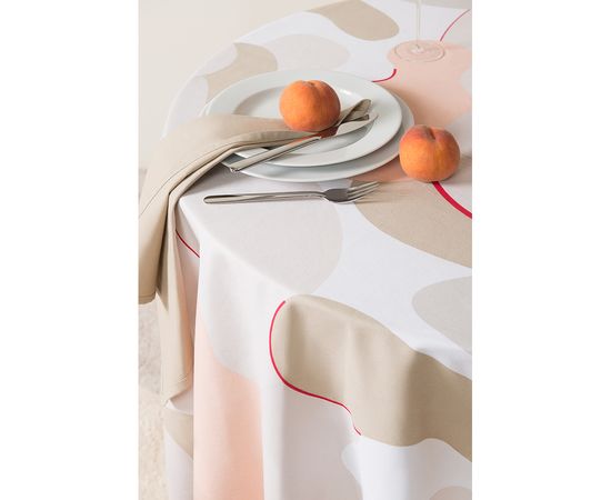 Скатерть из хлопка бежевого цвета с авторским принтом из коллекции Freak Fruit, 170х250 см, Tkano, фото , изображение 3