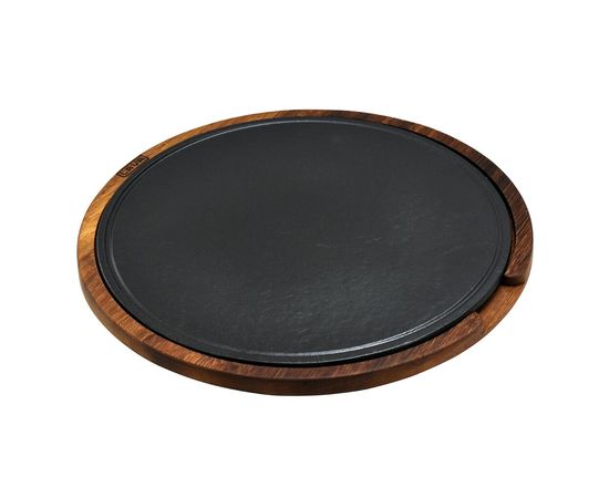Блюдо чугунное на деревянной подставке, 34 см, LAVA, фото 