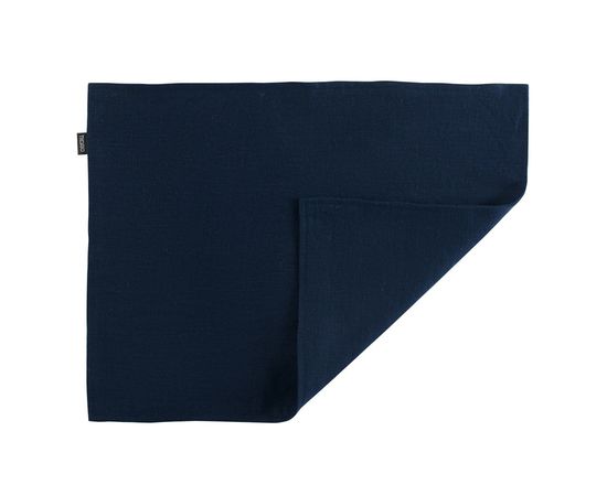 Салфетка двухсторонняя под приборы из умягченного льна темно-синего цвета Essential, 35х45 см, Tkano, фото 