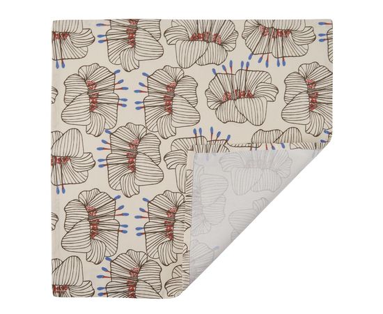 Салфетка сервировочная из хлопка молочного цвета с принтом Цветы из коллекции Prairie, 45х45 см, Tkano, фото 