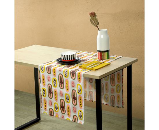 Салфетка под приборы из умягченного льна с декоративной обработкой горчичный Essential, 35х45 см, Tkano, фото , изображение 2