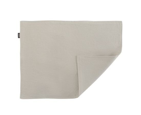 Салфетка двухсторонняя под приборы из умягченного льна бежевого цвета, 35х45 см, Tkano, фото 