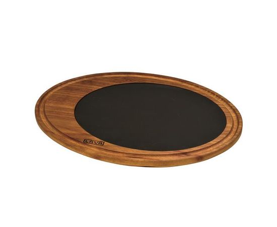 Блюдо овальное чугунное на деревянной подставке, 25*35см, LAVA, фото 