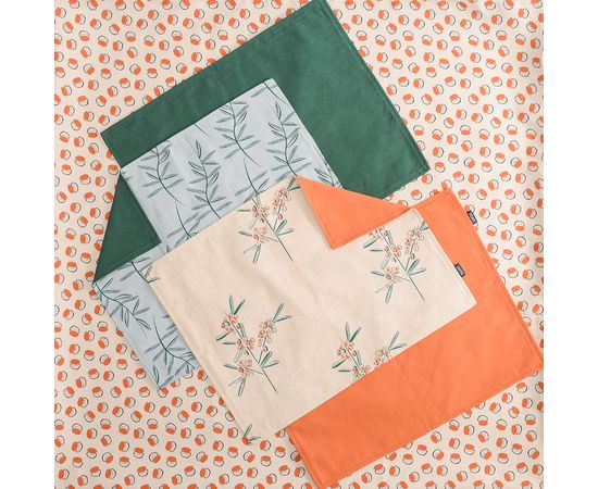 Салфетка под приборы оранжевого цвета из хлопка Russian North, 35х45 см, Tkano, фото , изображение 4