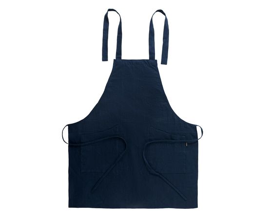 Фартук из умягченного льна темно-синего цвета Essential, 70х82 см, Tkano, фото 
