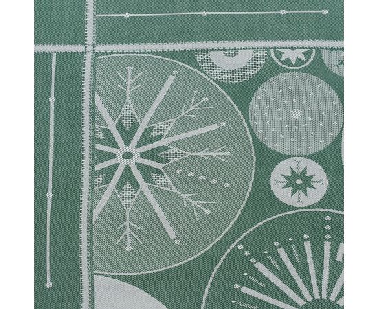 Скатерть из хлопка зеленого цвета с рисунком Ледяные узоры из коллекции New Year Essential, 180х180см, Tkano, фото , изображение 4