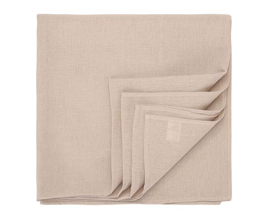 Скатерть из стираного льна бежевого цвета из коллекции Essential, 170х170 см, Tkano, фото , изображение 5
