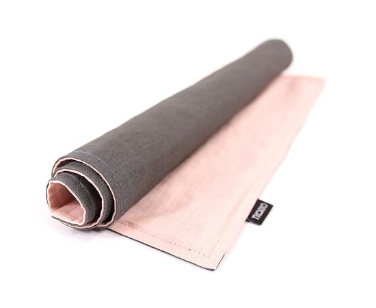 Салфетка под приборы из умягченного льна с декоративной обработкой серый/розовый Essential, 35х45 см, Tkano, фото , изображение 2 Салфетка под приборы из умягченного льна с декоративной обработкой серый/розовый Essential, 35х45 см, Tkano, фото , изображение 2