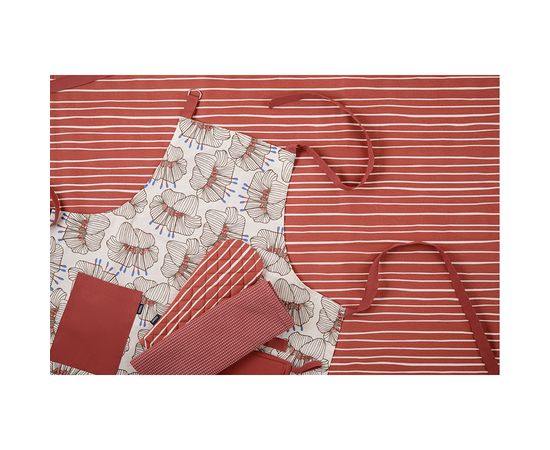 Фартук из хлопка молочного цвета с принтом Цветы из коллекции Prairie, 85х70 см, Tkano, фото , изображение 5