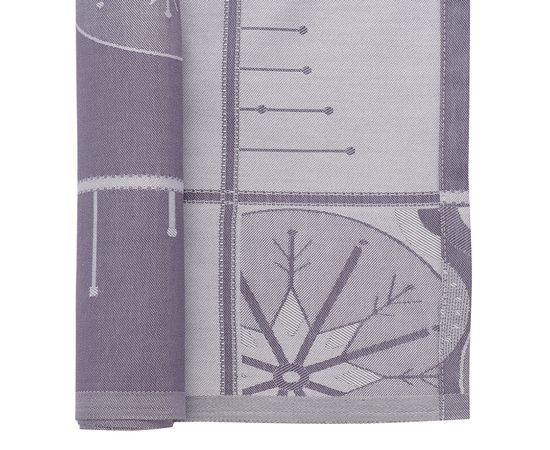 Салфетка из хлопка фиолетово-серого цвета с рисунком Ледяные узоры, New Year Essential, 53х53см, Tkano, фото , изображение 2 Салфетка из хлопка фиолетово-серого цвета с рисунком Ледяные узоры, New Year Essential, 53х53см, Tkano, фото , изображение 2