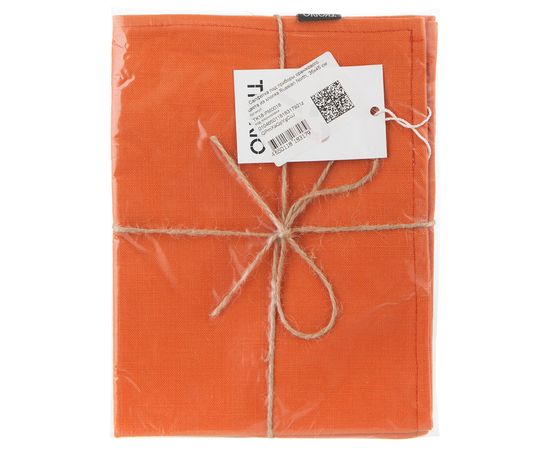 Салфетка под приборы оранжевого цвета из хлопка Russian North, 35х45 см, Tkano, фото , изображение 3
