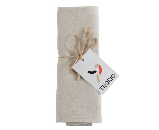 Салфетка сервировочная из умягченного льна бежевого цвета Essential, 45х45 см, Tkano, фото , изображение 4