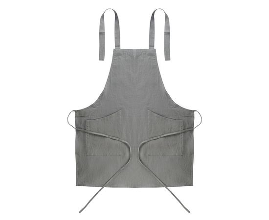 Фартук из умягченного льна серого цвета Essential, 70х82 см, Tkano, фото 