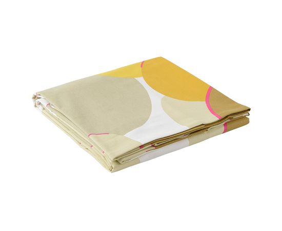 Скатерть из хлопка горчичного цвета с авторским принтом из коллекции Freak Fruit, 170х170 см, Tkano, фото , изображение 4