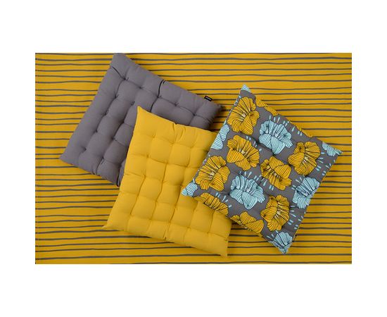 Скатерть из хлопка горчичного цвета с принтом Полоски из коллекции Prairie, 170х250 см, Tkano, фото , изображение 5