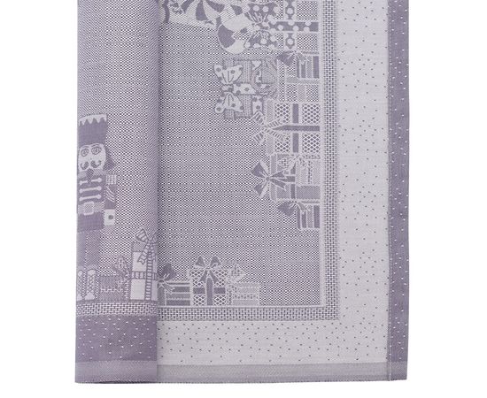 Салфетка из хлопка фиолетово-серого цвета с рисунком Щелкунчик, New Year Essential, 53х53см, Tkano, фото , изображение 2