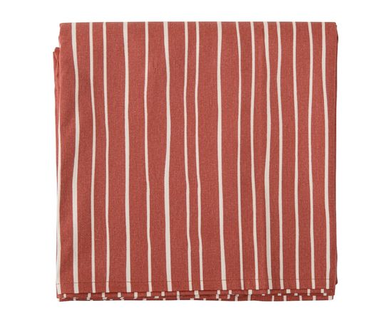 Скатерть из хлопка терракотового цвета с принтом Полоски из коллекции Prairie, 170х250 см, Tkano, фото 