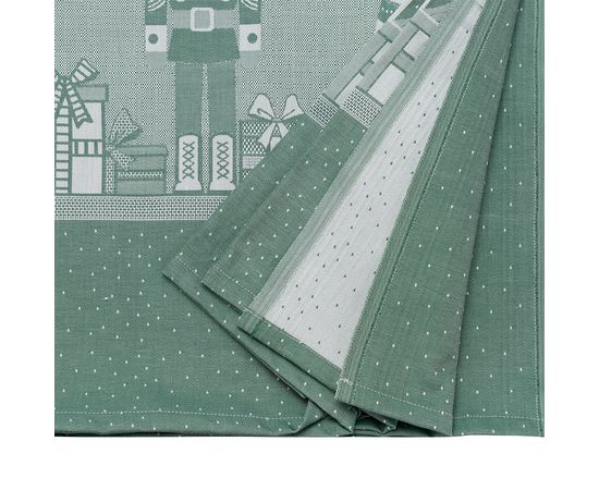 Скатерть из хлопка зеленого цвета с рисунком Щелкунчик из коллекции New Year Essential, 180х180см, Tkano, фото , изображение 6