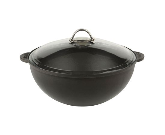 Казан чугунный со стеклянной крышкой, 30 см, LAVA, фото 