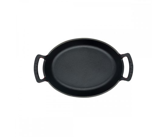 Сковорода чугунная эмалированная красная с 2-мя ручками, 27x20 см, LAVA, фото , изображение 2