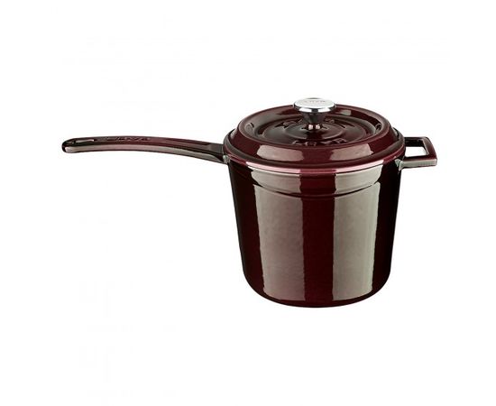 Сотейник с крышкой чугунный эмалированный фиолетовый, 18 см, LAVA, фото 