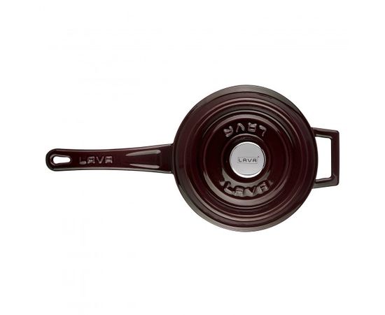 Сотейник с крышкой чугунный эмалированный фиолетовый, 18 см, LAVA, фото , изображение 2