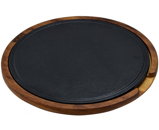 Блюдо чугунное на деревянной подставке, 29 см, LAVA, фото 