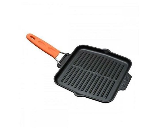 Сковорода-гриль чугунная со складывающейся ручкой, 21х21 см, LAVA, фото , изображение 2