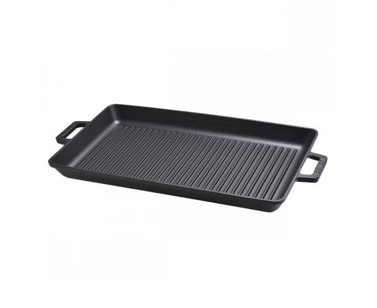 Сковорода-гриль прямоугольная чугунная с 2-мя ручками, 26*45 см, LAVA, фото 