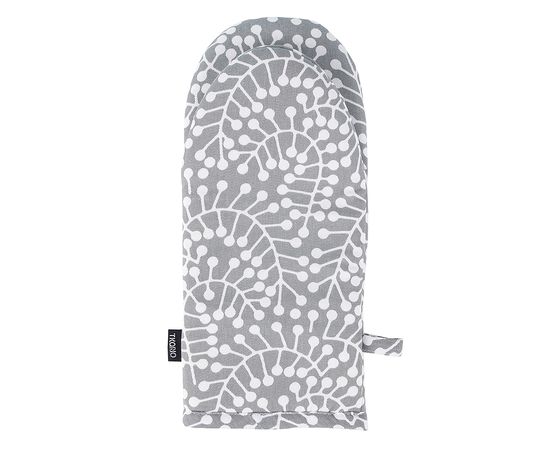 Прихватка-варежка серого цвета с принтом Спелая Смородина из коллекции Scandinavian touch, 14х32 см, Tkano, фото , изображение 3