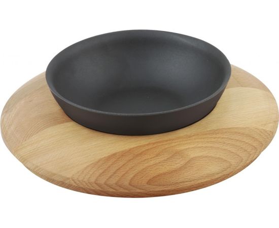 Салатник чугунный на деревянной подставке, 14 см, LAVA, фото , изображение 2
