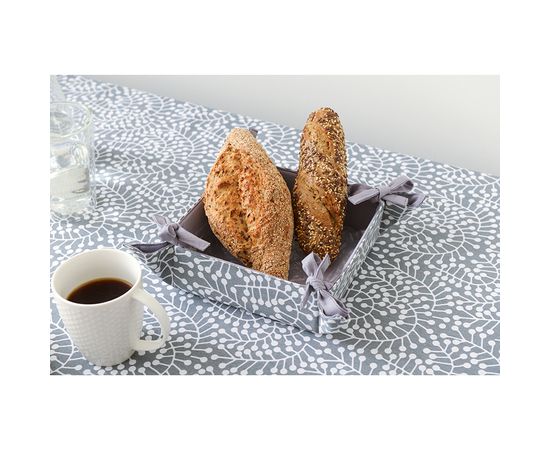Корзинка для хлеба серого цвета с принтом Спелая Смородина из коллекции Scandinavian touch, 30х30 см, Tkano, фото , изображение 2