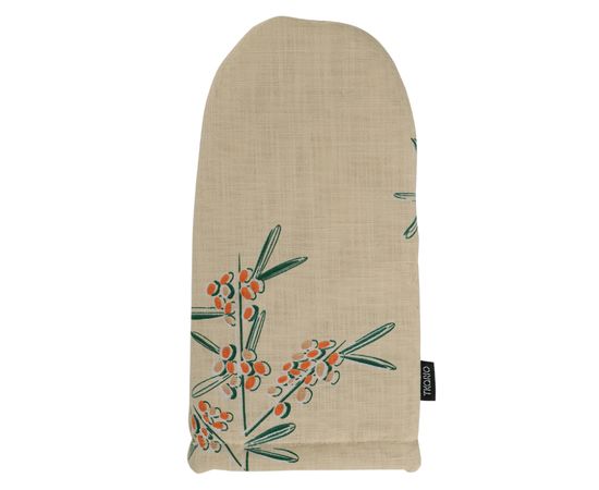 Варежка-прихватка из хлопка с графичным принтом Обед рябинника из коллекции Russian North, 31х15 см, Tkano, фото 