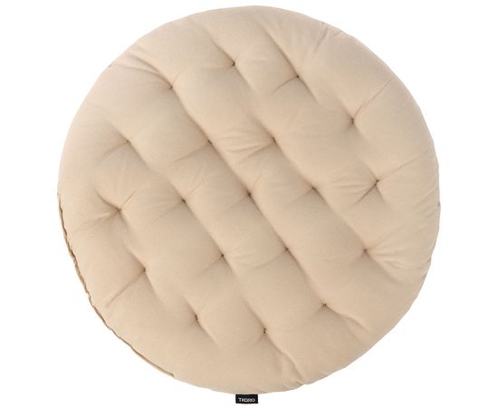 Подушка на стул круглая из хлопка бежевого цвета из коллекции Essential, 40 см, Tkano, фото 