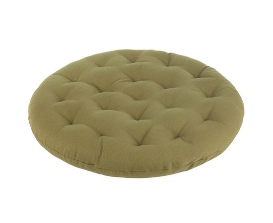 Подушка на стул круглая из хлопка оливкового цвета из коллекции Essential, 40 см, Tkano, фото , изображение 2