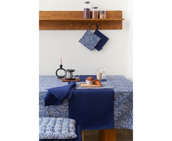 Дорожка на стол из хлопка темно-синего цвета из коллекции Essential, 45х150 см, Tkano, фото , изображение 2