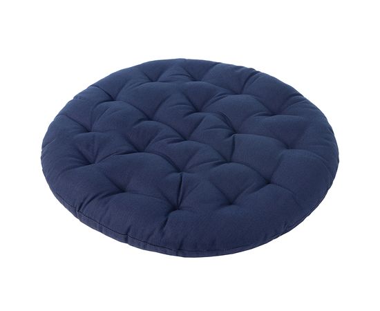 Подушка на стул круглая из хлопка темно-синего цвета из коллекции Essential, 40 см, Tkano, фото , изображение 5