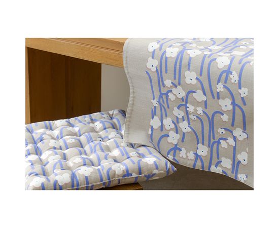 Подушка на стул из хлопка с принтом Полярный цветок из коллекции Scandinavian touch, 40х40 см, Tkano, фото , изображение 2