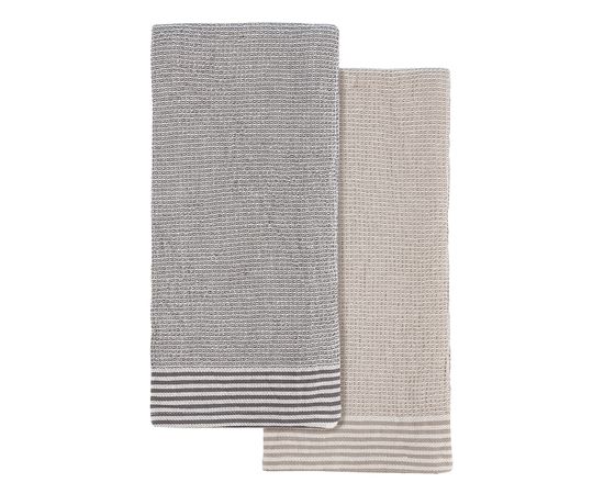 Набор из двух вафельных полотенец с контрастным кантом из коллекции Essential, 50х70 см, Tkano, фото 
