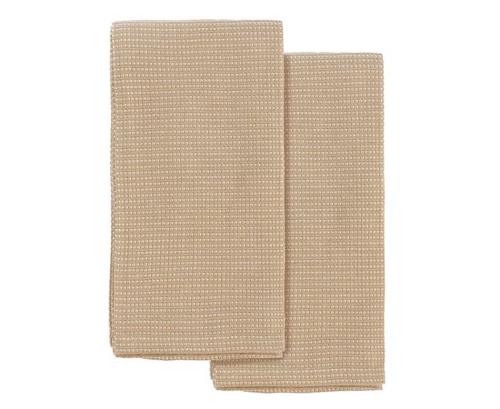 Набор из двух кухонных вафельных полотенец  бежевого цвета из коллекции Essential, 50х70 см, Tkano, фото 