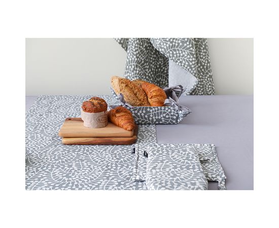 Корзинка для хлеба серого цвета с принтом Спелая Смородина из коллекции Scandinavian touch, 30х30 см, Tkano, фото , изображение 3