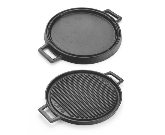 Сковорода-гриль чугунная с 2-мя ручками, 28см, LAVA, фото 