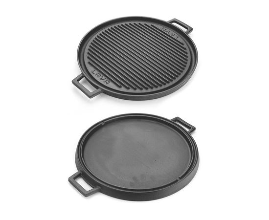 Сковорода-гриль чугунная с 2-мя ручками, 34см, LAVA, фото 