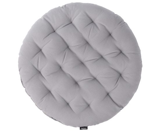 Подушка на стул круглая из хлопка серого цвета из коллекции Essential, 40 см, Tkano, фото 