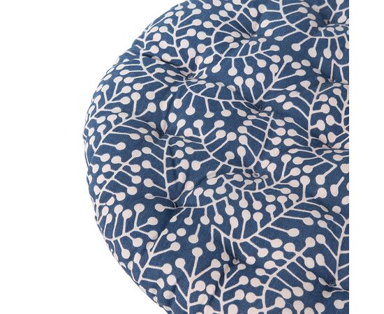 Подушка на стул круглая темно-синего цвета с принтом Спелая Смородина из коллекции Scandinavian touch, 40 см, Tkano, фото , изображение 6