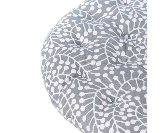 Подушка на стул круглая серого цвета с принтом Спелая Смородина из коллекции Scandinavian touch, 40 см, Tkano, фото , изображение 3