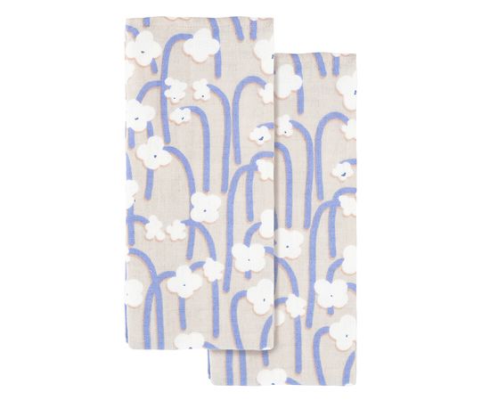 Набор из двух муслиновых полотенец с принтом Полярный цветок из коллекции Scandinavian touch, 50х70 см, Tkano, фото 
