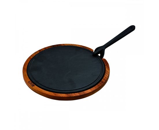Блюдо чугунное на деревянной подставке, 26 см, LAVA, фото , изображение 2
